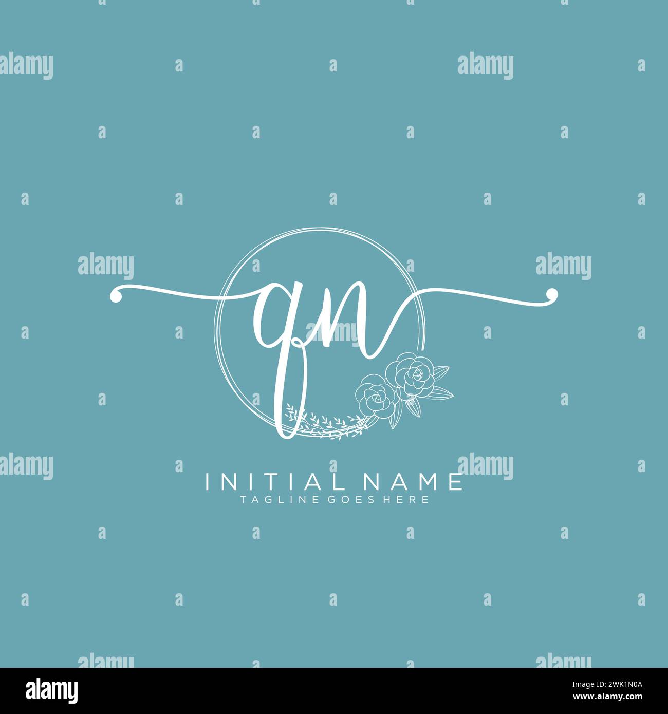 QN handwriting logo with circle Stock Vector Image & Art - Alamy