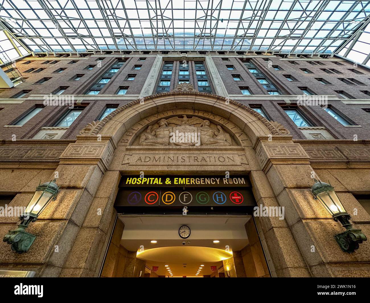 New York City - Mar 21, 2023: Bellevue Hospital building entrance in