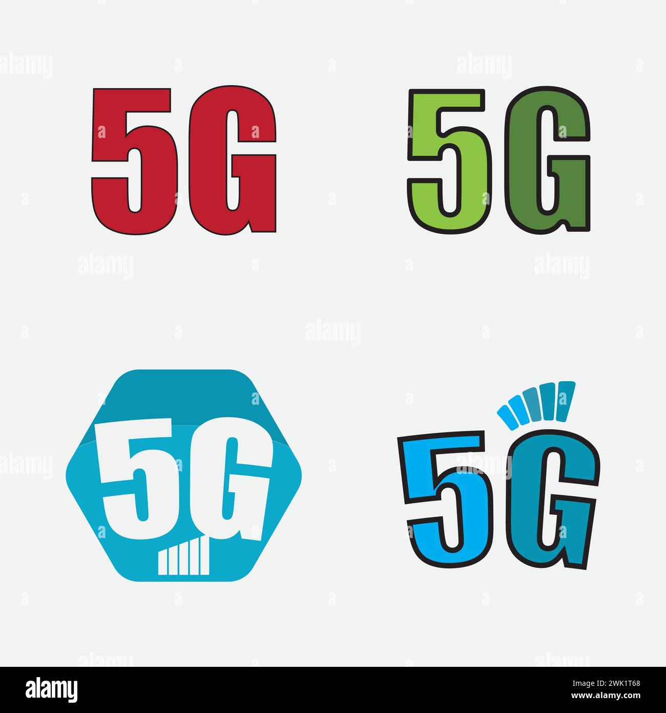 5 G icon set logo vector Stock Vector Image & Art - Alamy
