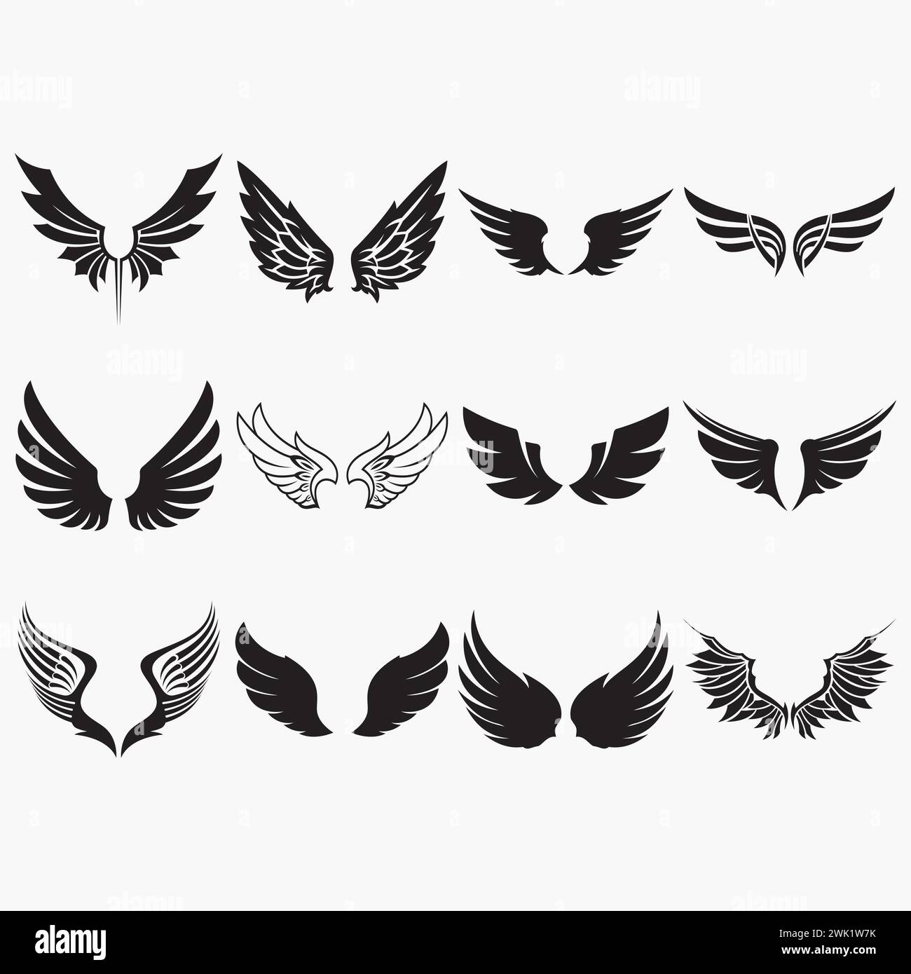 wings icon set vector illustration Stock Vector Image & Art - Alamy
