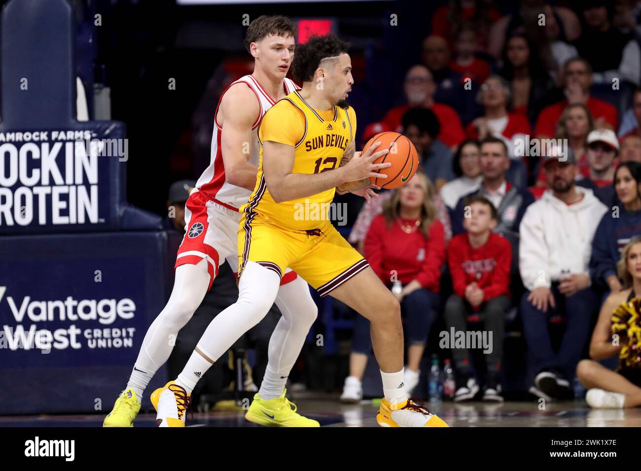 TUCSON, AZ - FEBRUARY 17 Arizona State Sun Devils guard Jose Perez #12 ...