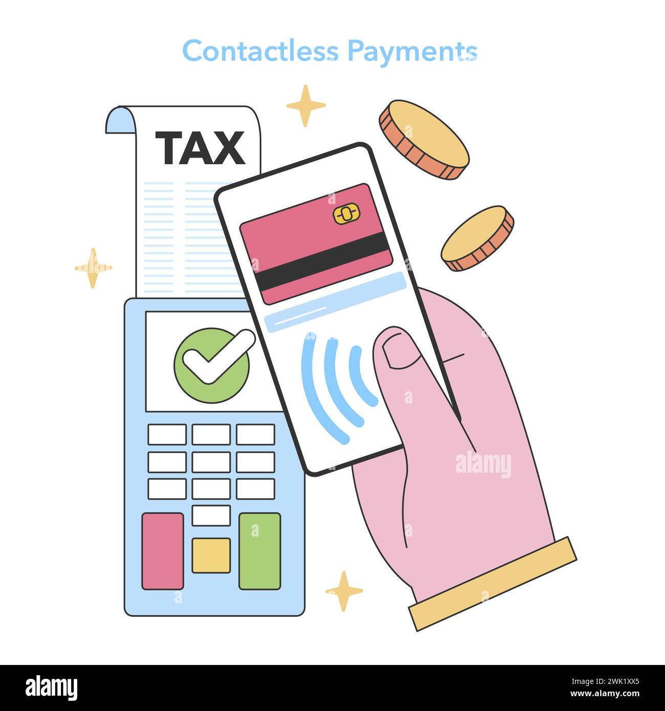 Contactless Payment concept. Depicts a seamless transaction with a tap 