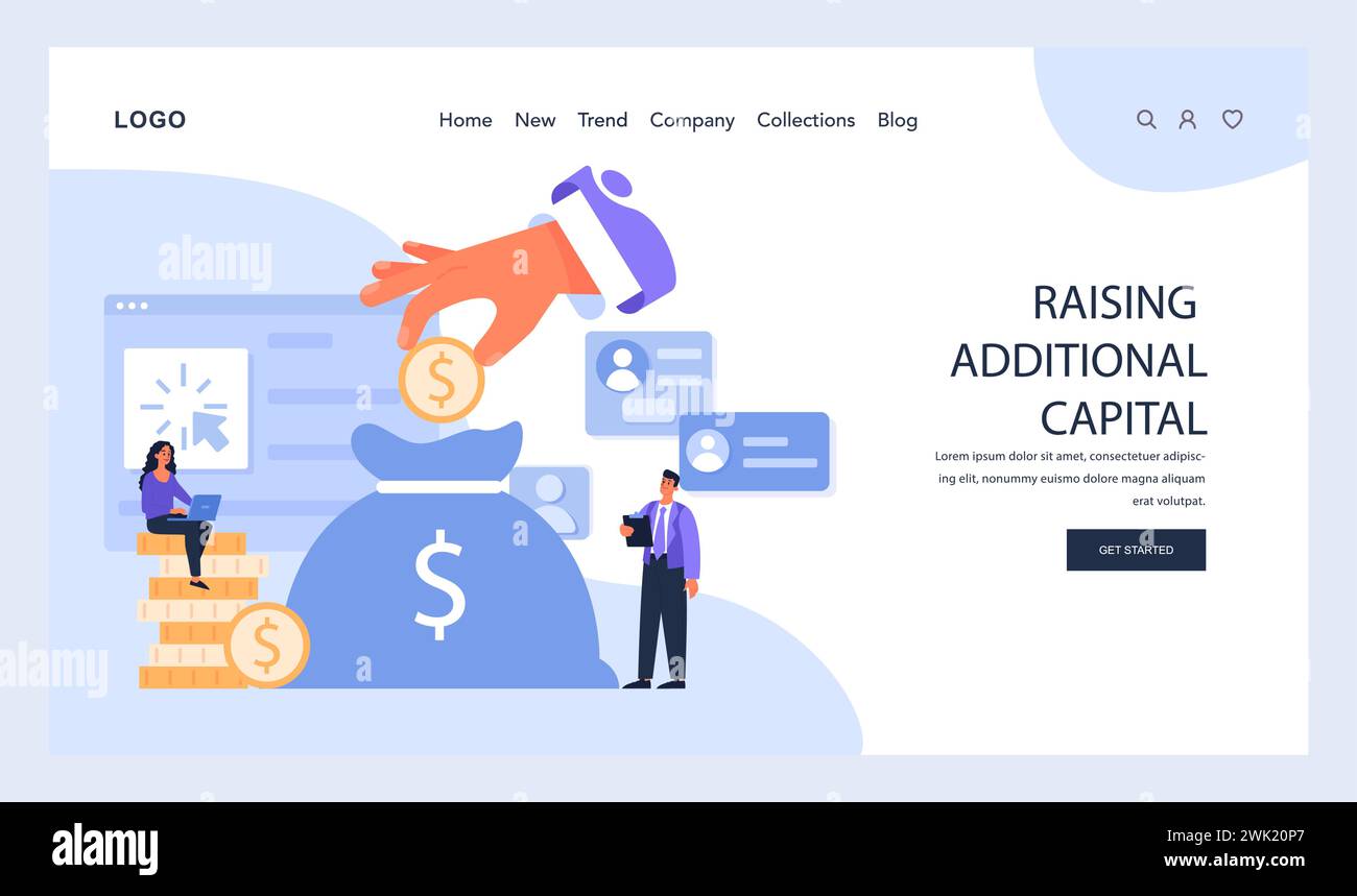 Raising Additional Capital web or landing. Portraying the strategic
