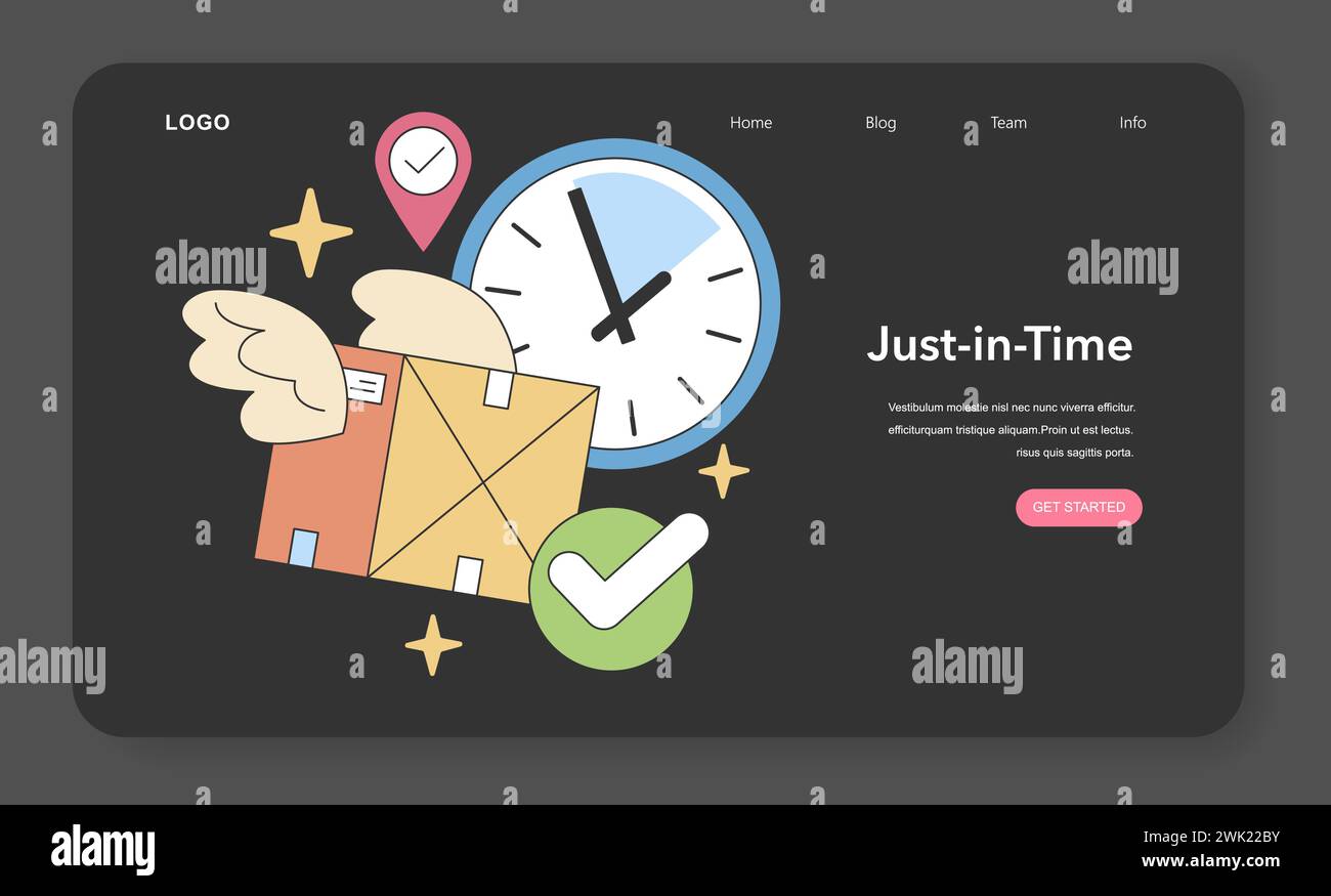 JustinTime concept. Precise clock symbolizing swift logistics and