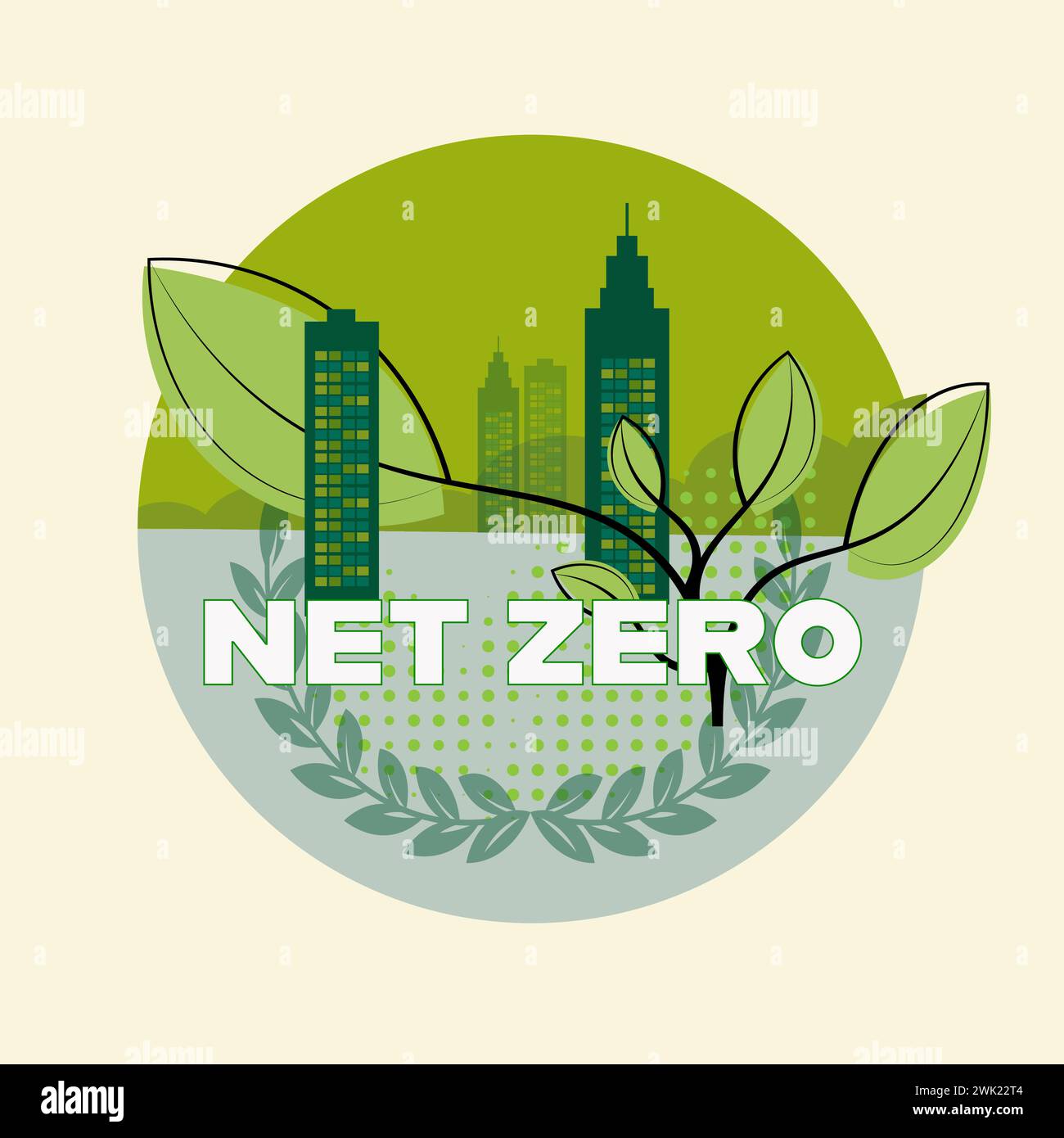 Net Zero concept - Vector illustration Stock Vector