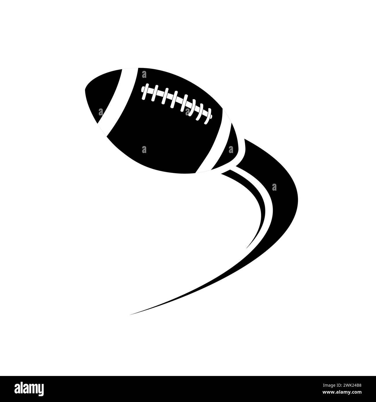 American football or rugby ball flying through the air Stock Vector