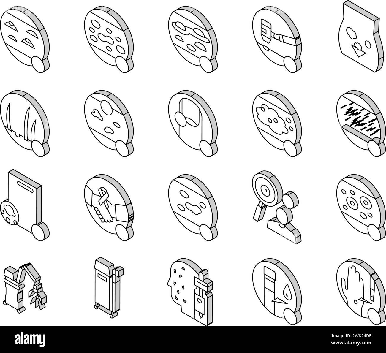 Dermatology Problem Collection isometric icons set vector Stock Vector ...