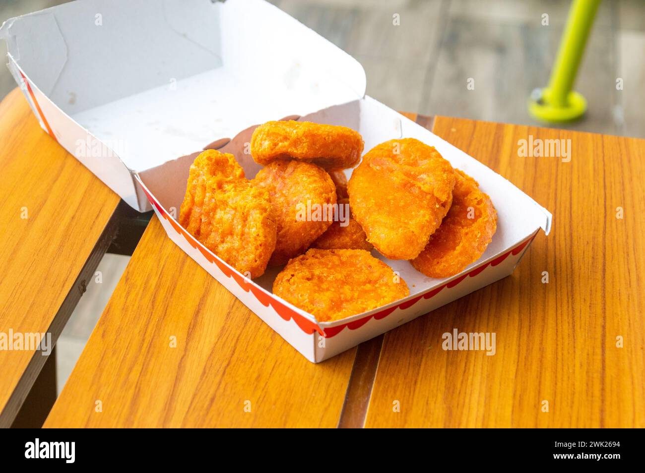 Aranda de Duero, Spain - September 16, 2023: McDonald's box with McNuggets. Stock Photo