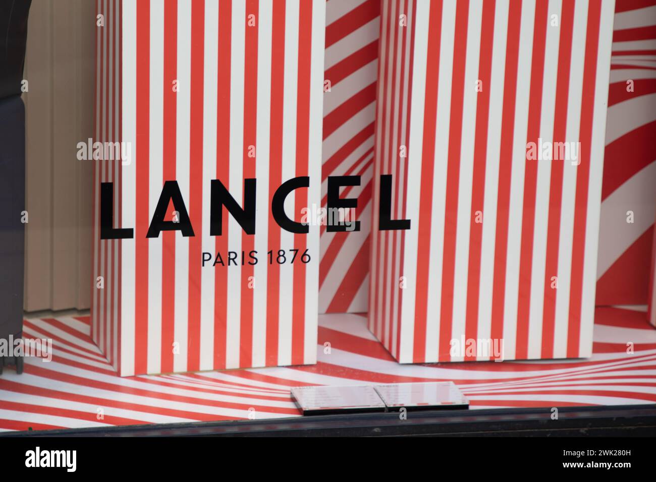 Bordeaux , France -  02 15 2024 : lancel paris logo boutique chain and sign text front of facade store fashion brand clothes shop entrance Stock Photo