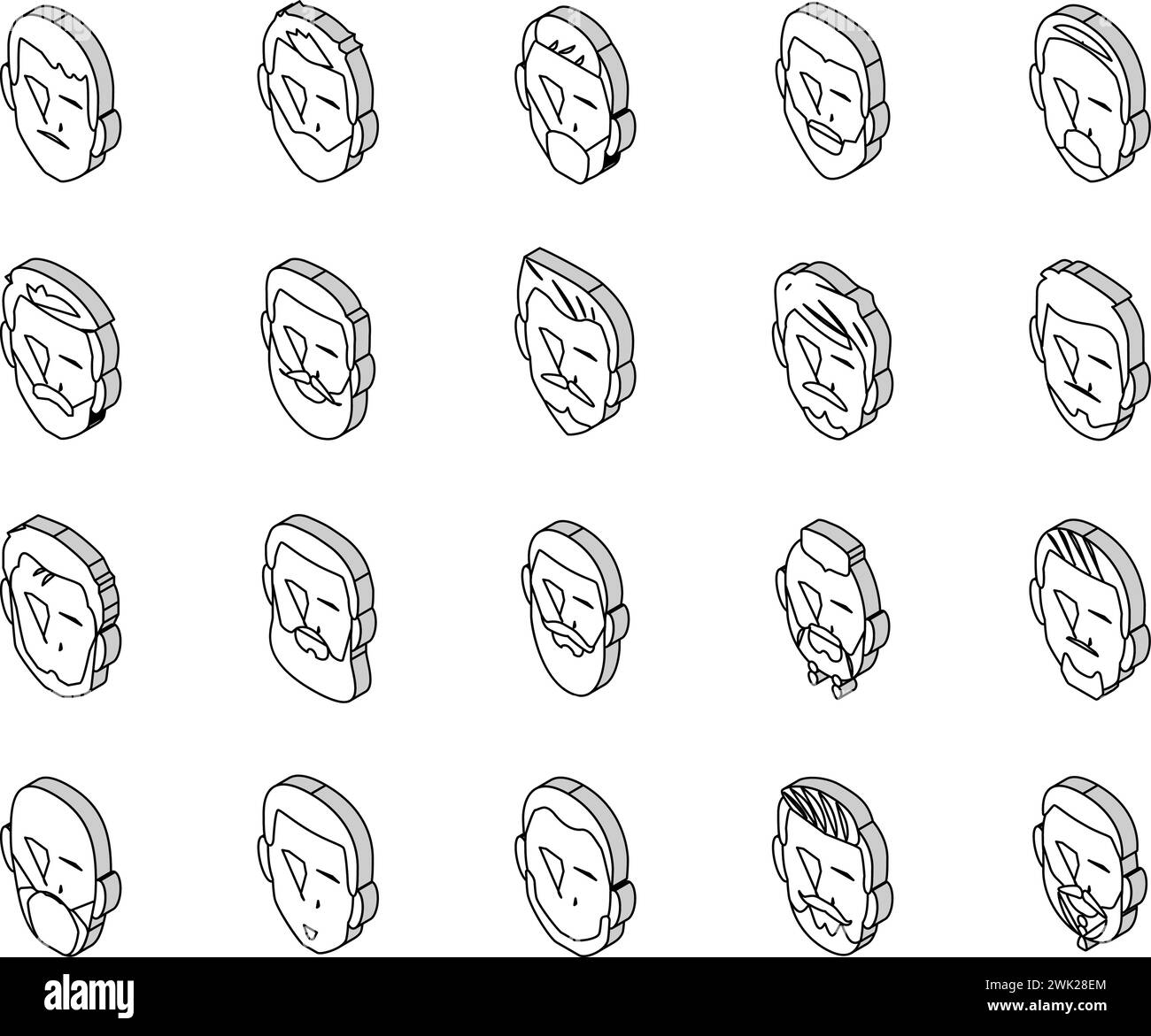 Isometric man beard avatar Cut Out Stock Images & Pictures - Alamy