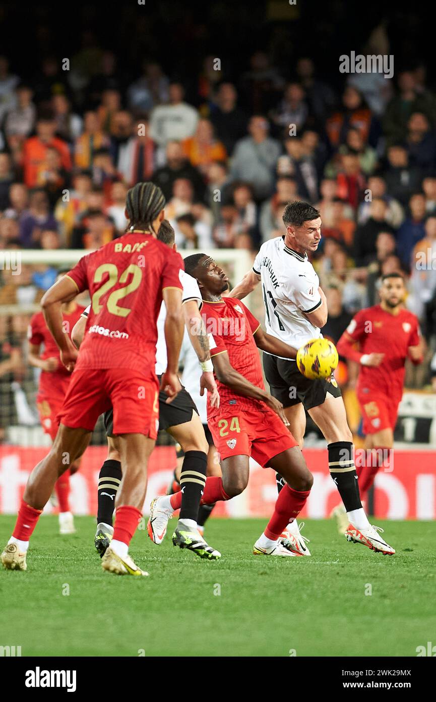 Roman Yaremchuk Of Valencia CF, Loic Bade Of Sevilla FC, Boubakary ...