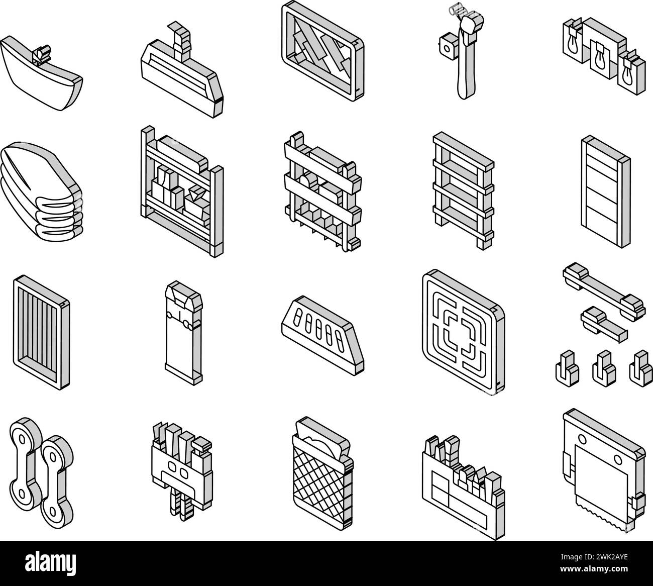 bathroom interior home isometric icons set vector Stock Vector Image ...