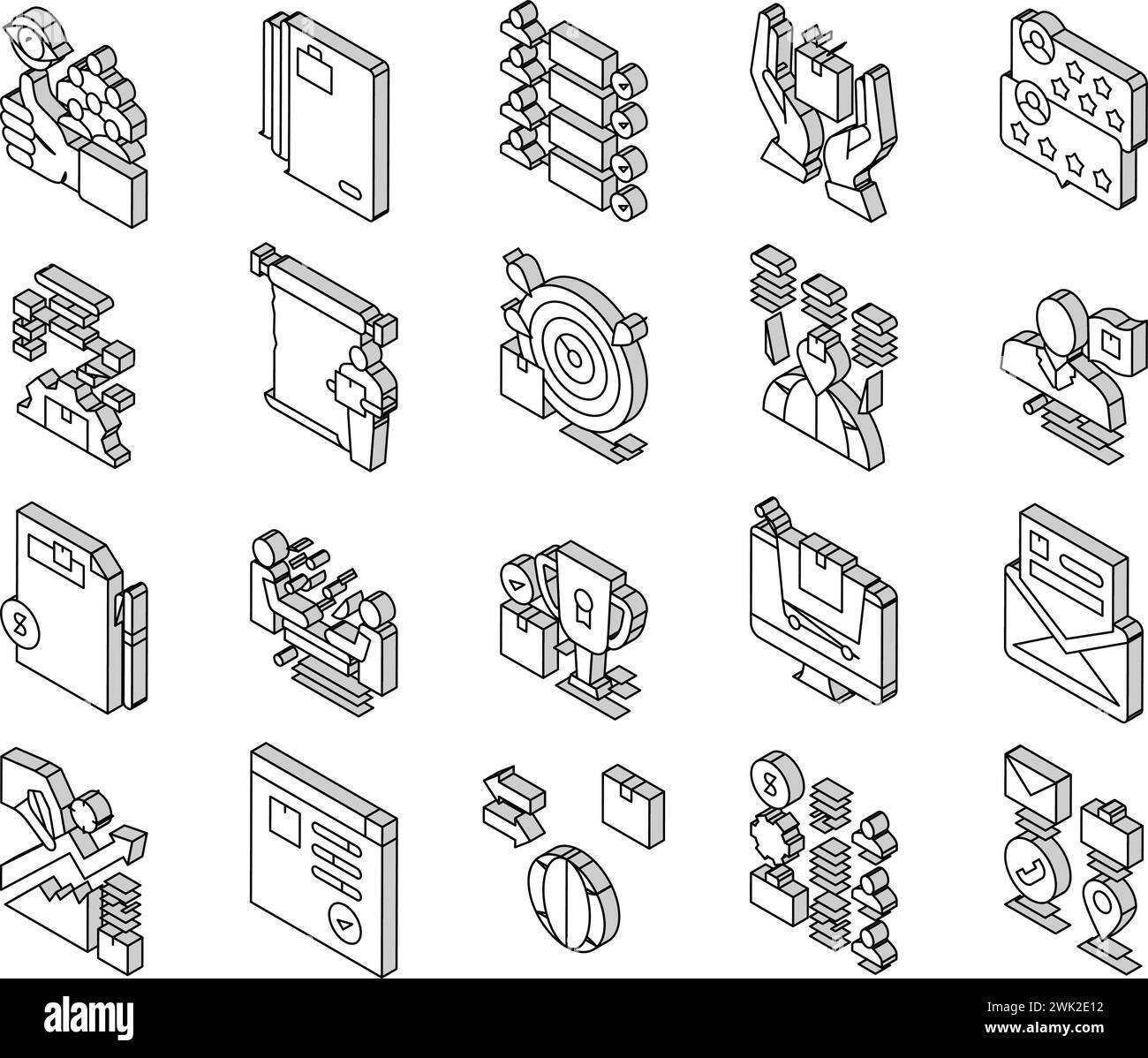 About Us Presentation Collection isometric icons set vector Stock ...
