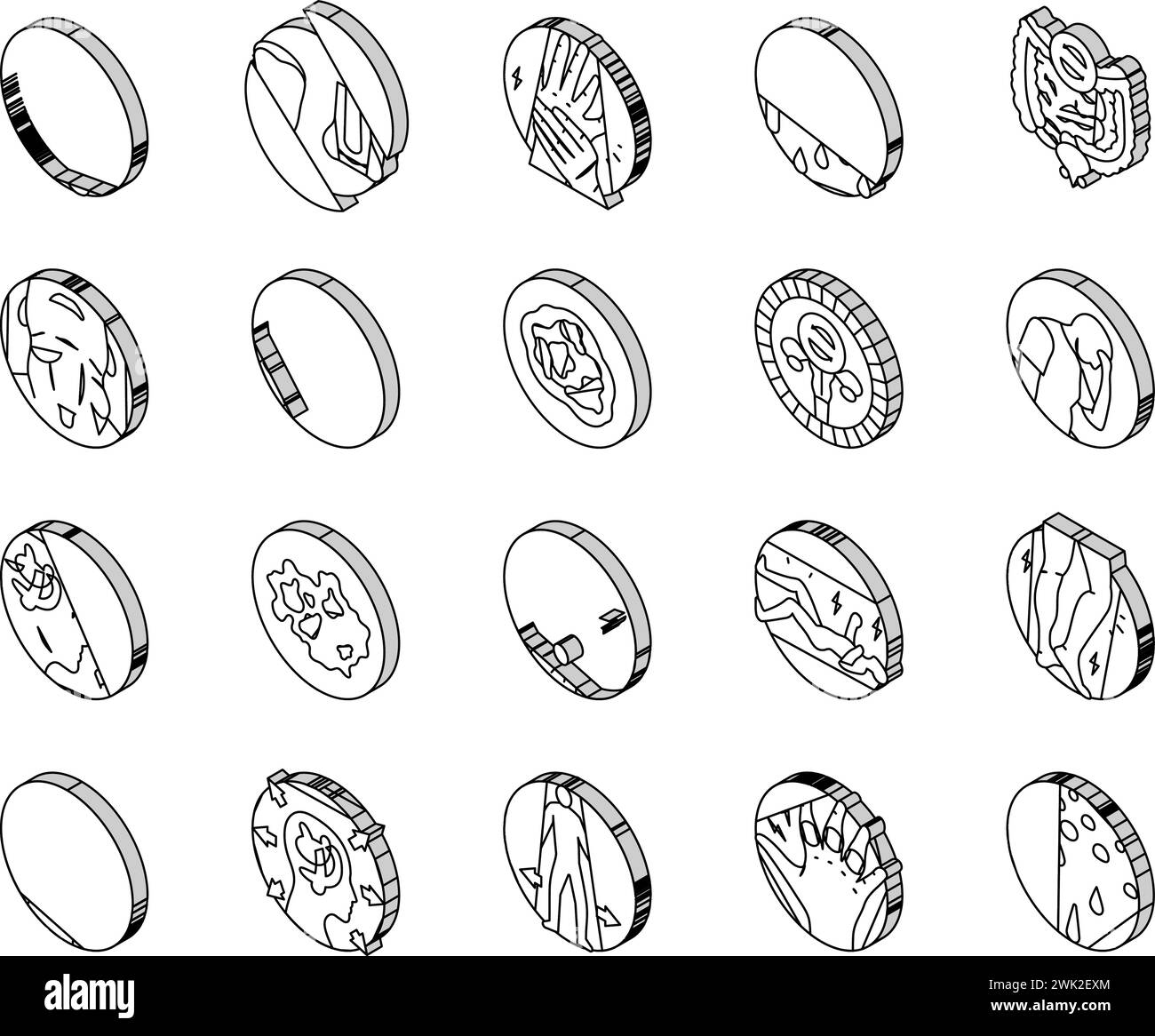 disease medical health isometric icons set vector Stock Vector Image ...