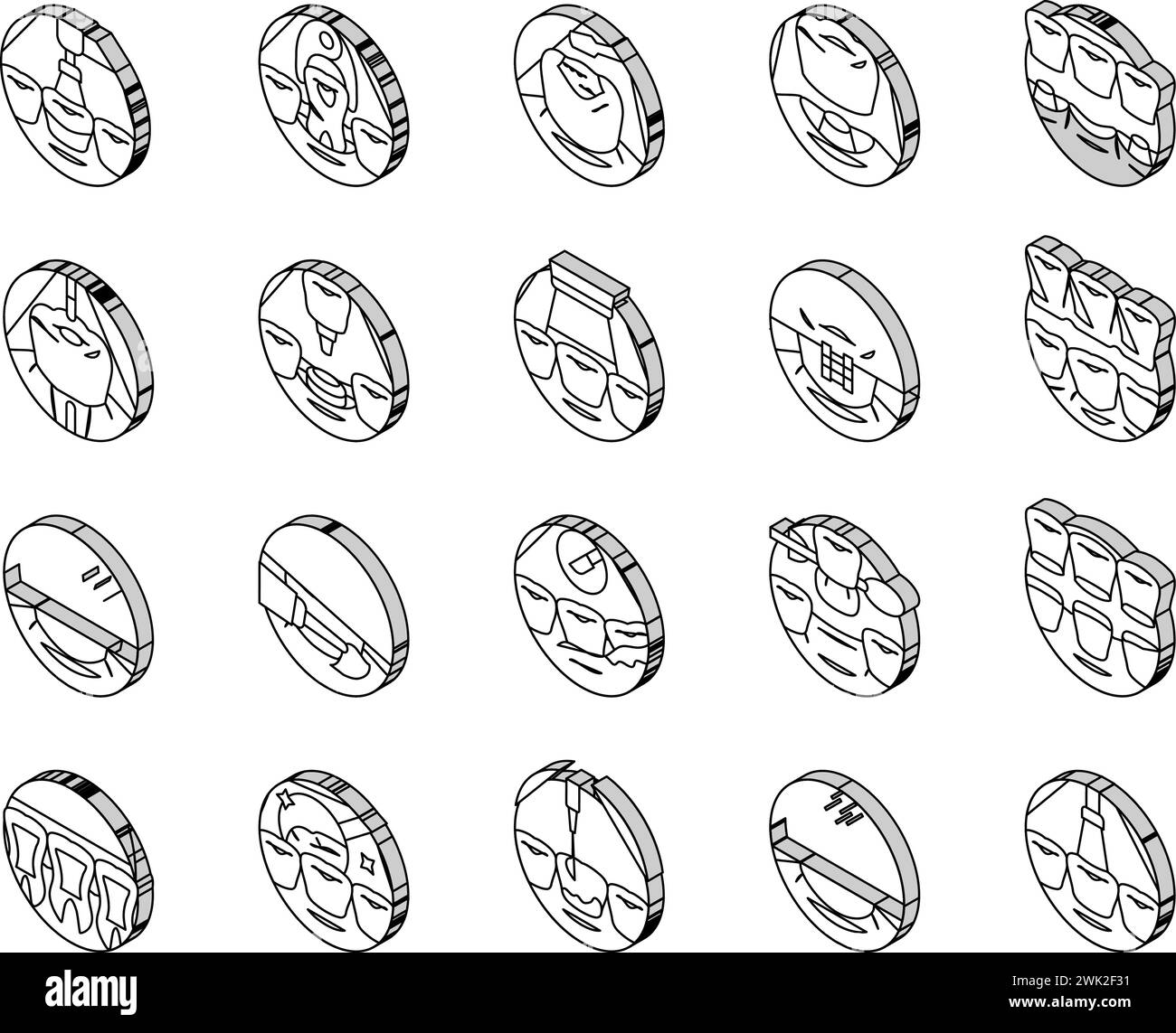 dental procedure clinic isometric icons set vector Stock Vector Image ...