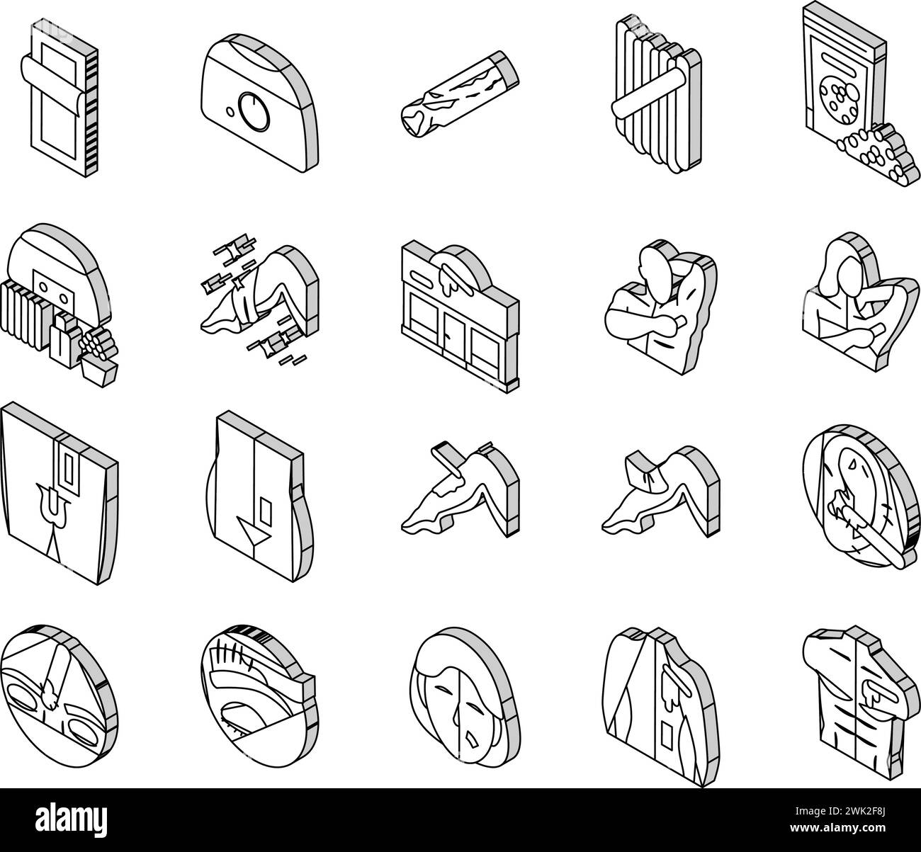wax hair salon depilation isometric icons set vector Stock Vector Image