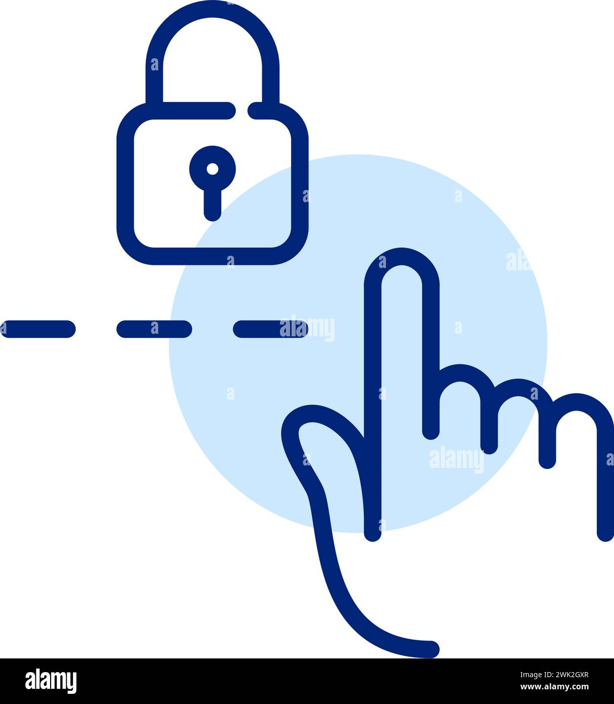 Logging into secure password protected account. Pixel perfect, editable stroke Stock Vector