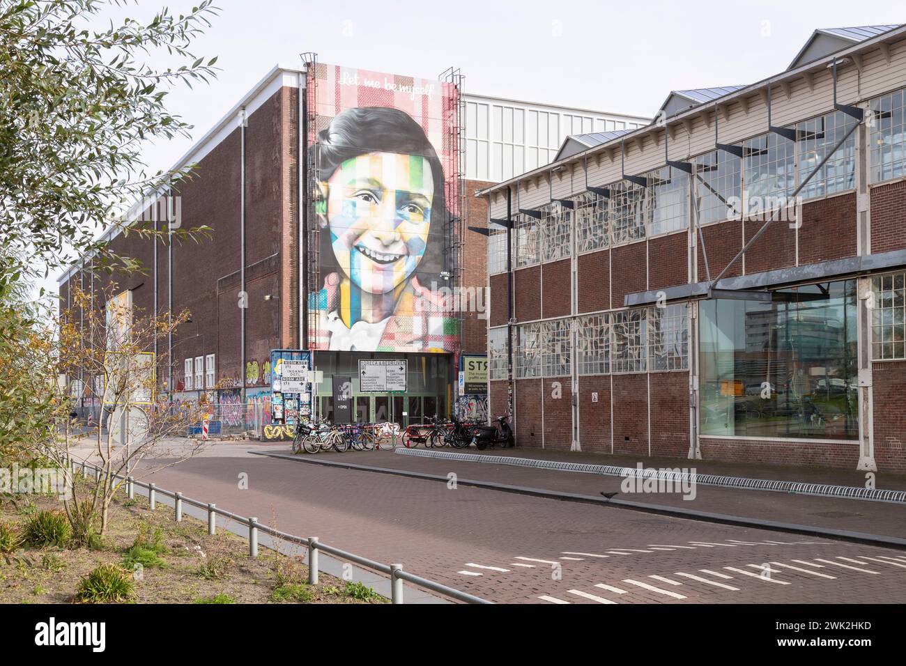 Street art amsterdam anne frank hi-res stock photography and