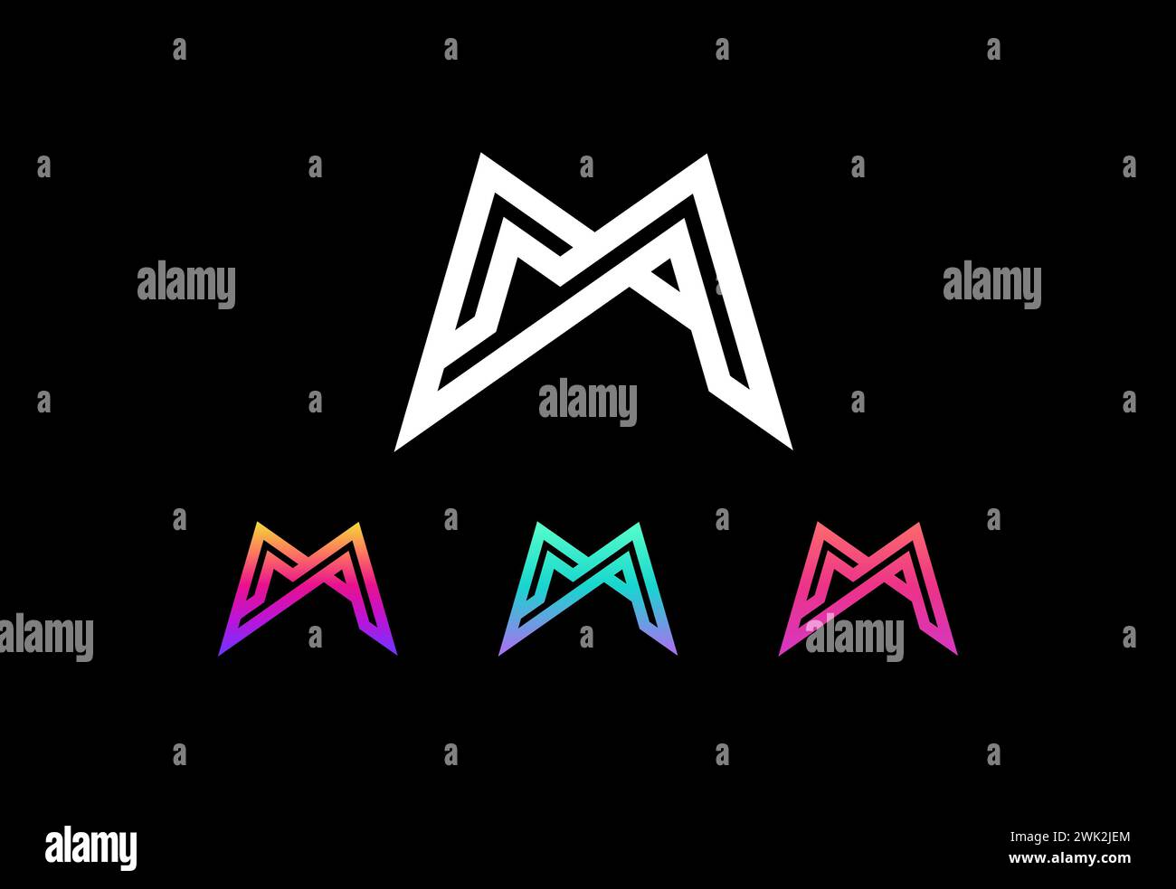 Modern M letter logo design vector illustration Stock Vector