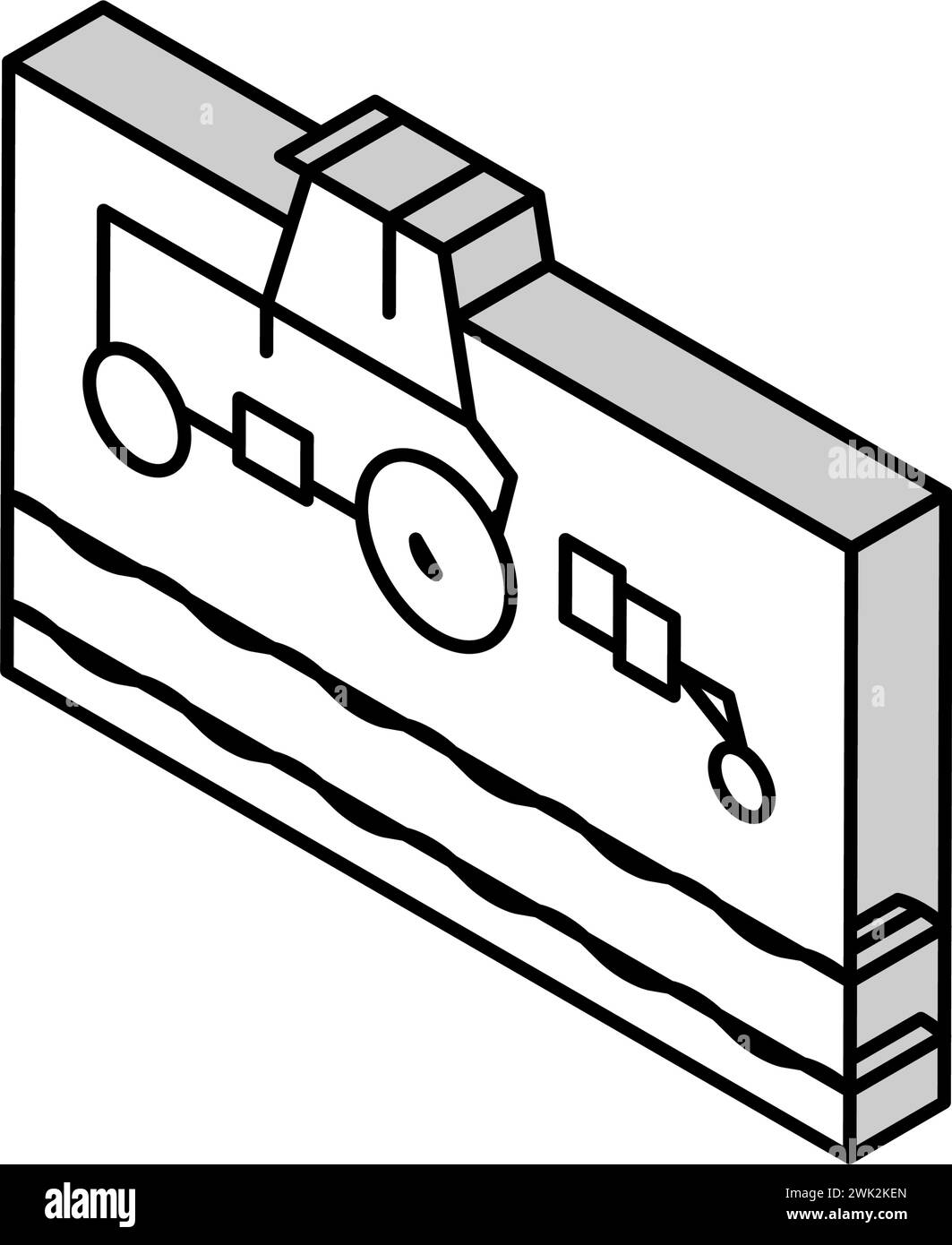 tractor working on field isometric icon vector illustration Stock ...