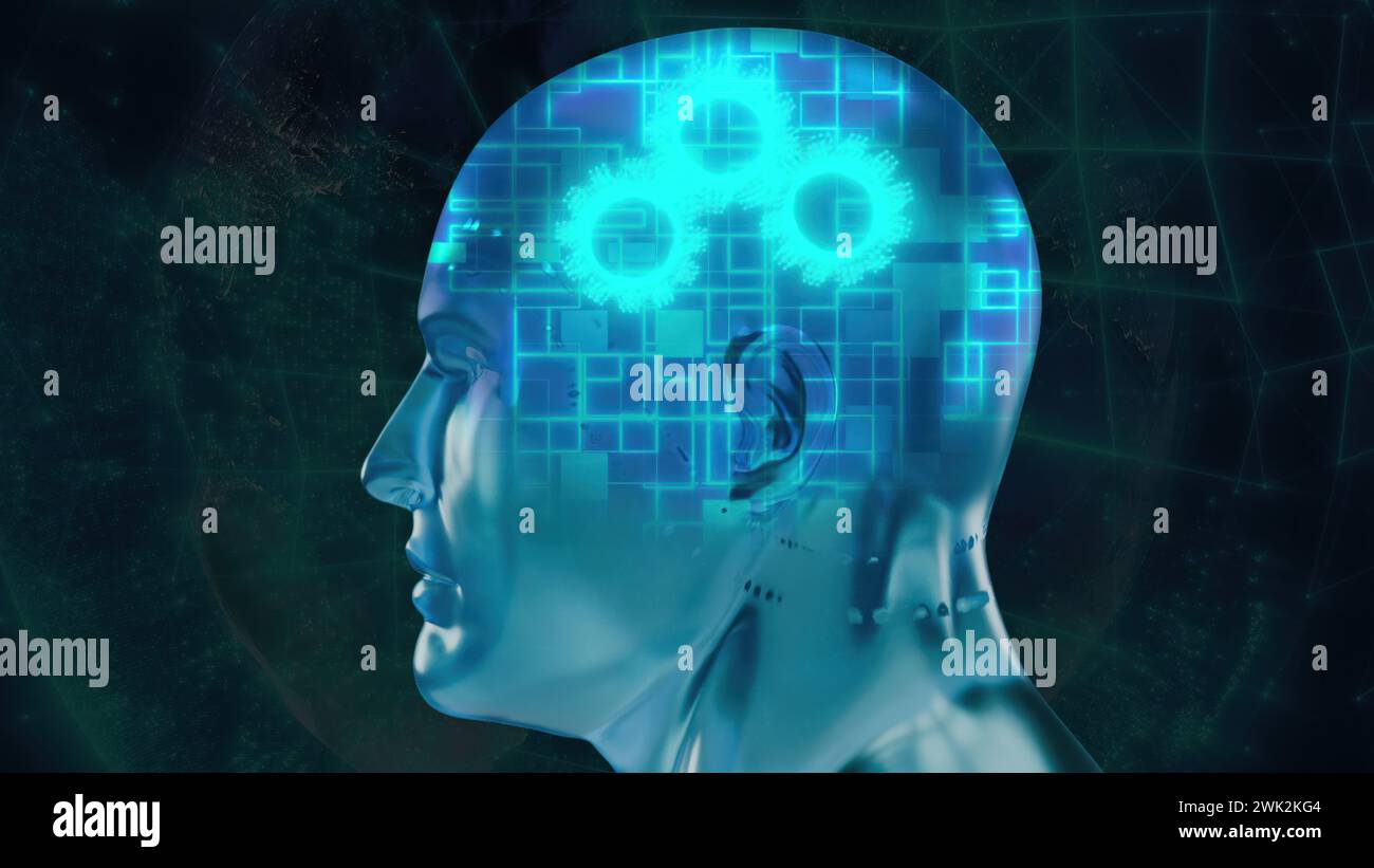 Ai Brain System. Computer generated 3d render Stock Photo - Alamy