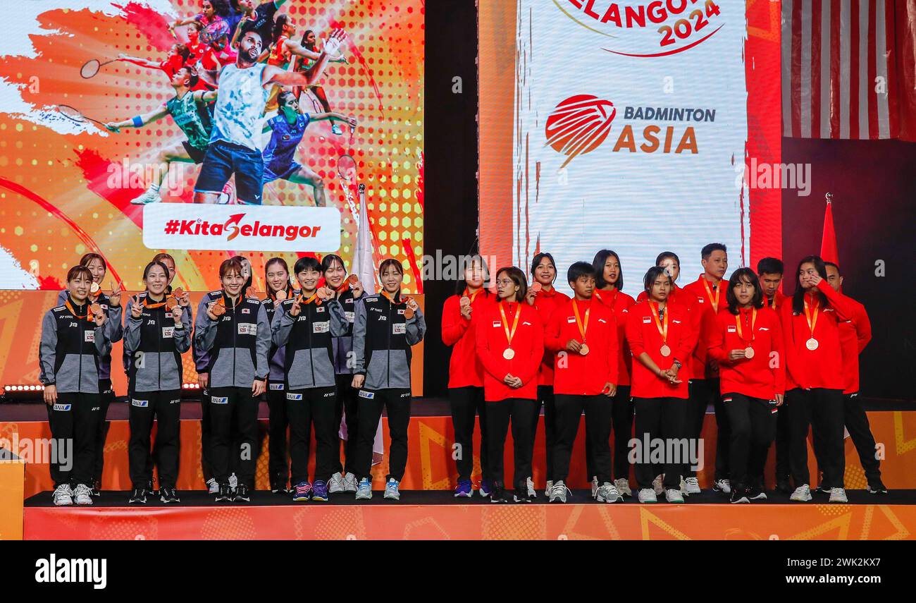 Kuala Lumpur, Malaysia. 18th Feb, 2024. Third placed Team Japan players