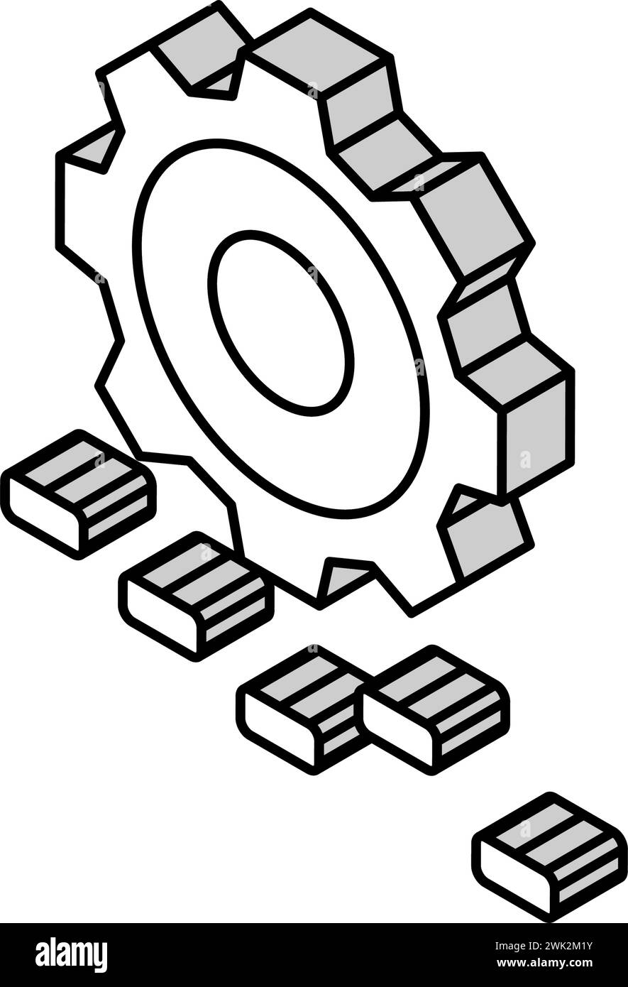 setting gear isometric icon vector illustration Stock Vector Image ...