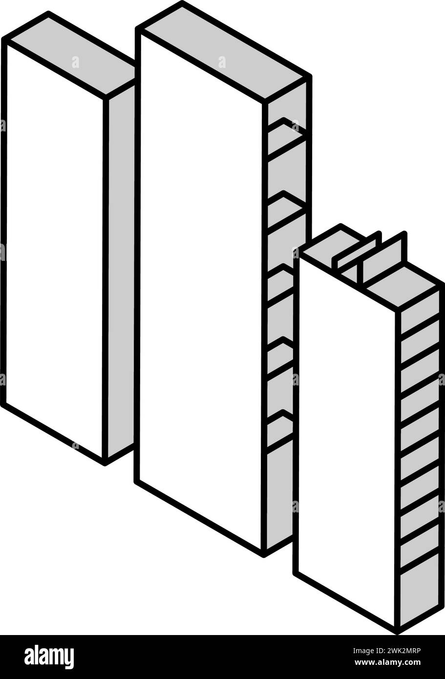 skyscraper buildings isometric icon vector illustration Stock Vector ...