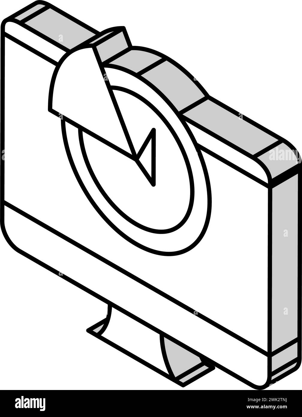 time for working on computer isometric icon vector illustration Stock ...