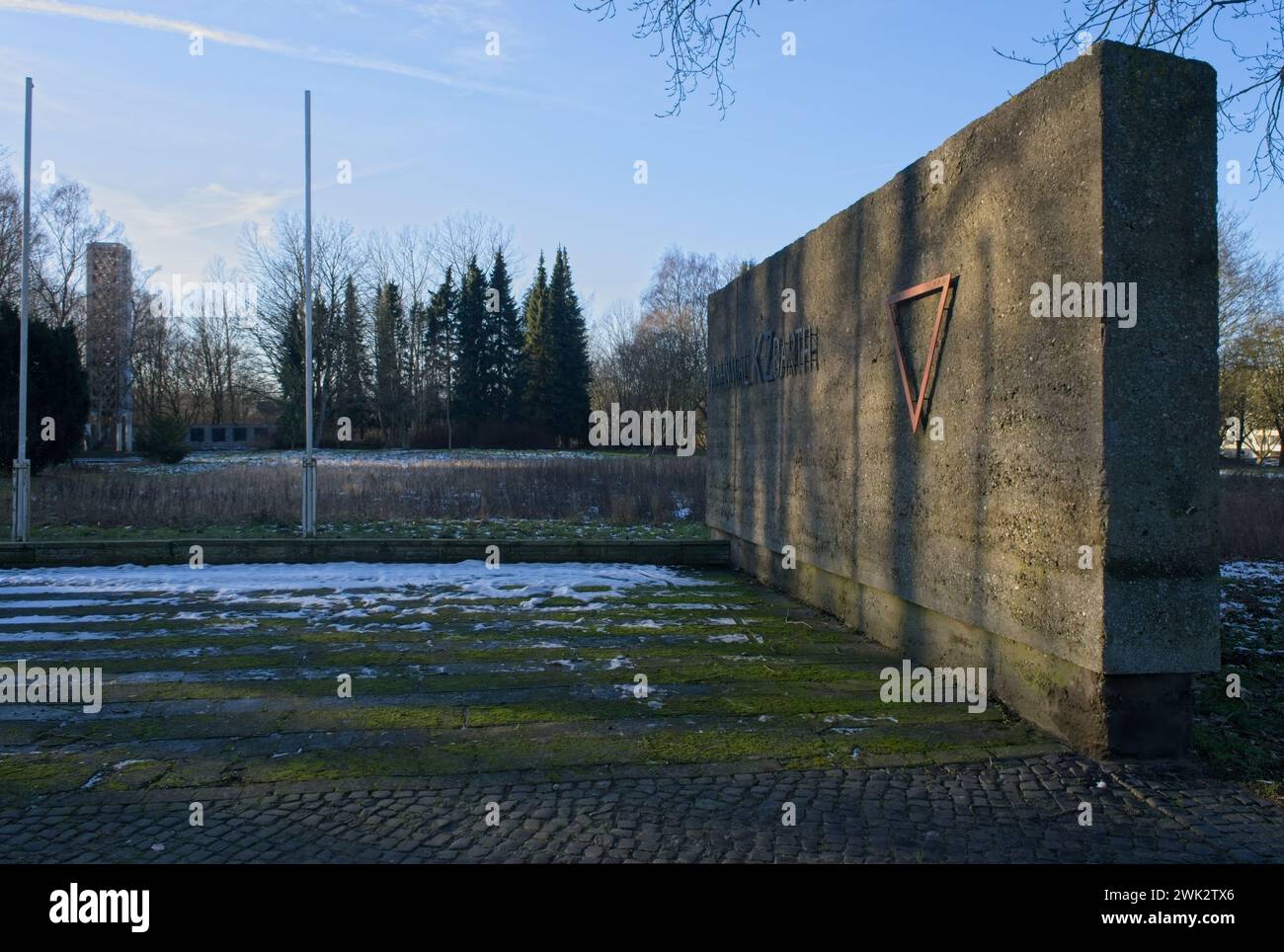 Barth, Germany - Jan 11, 2024: Concentration camp Barth was a sub-camp of concentration camp Ravensbruck during WWII. A total of 7,000 people were imp Stock Photo