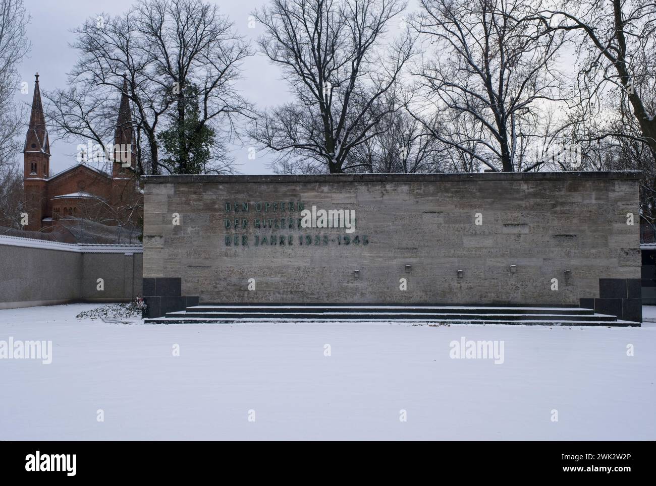 Berlin, Germany - Jan 16, 2024: Plotzensee Memorial Center. From 1933 to 1945, 2,891 people unjustly sentenced to death by the National Socialist judi Stock Photo