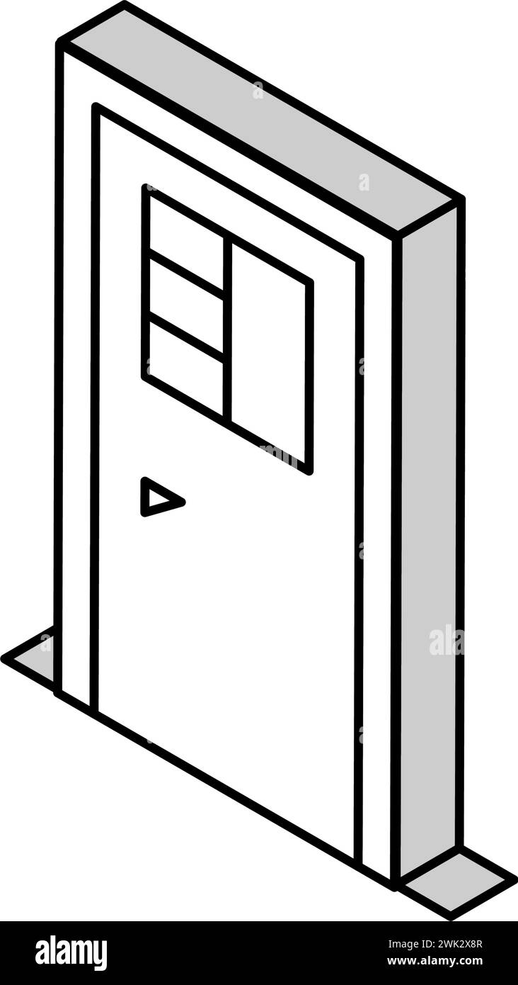 door with window isometric icon vector illustration Stock Vector Image ...