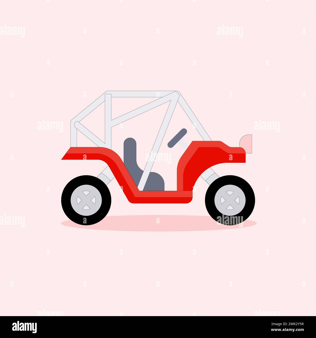 Art illustration icon logo flat cartoon transportation design symbol concept buggy car Stock Vector