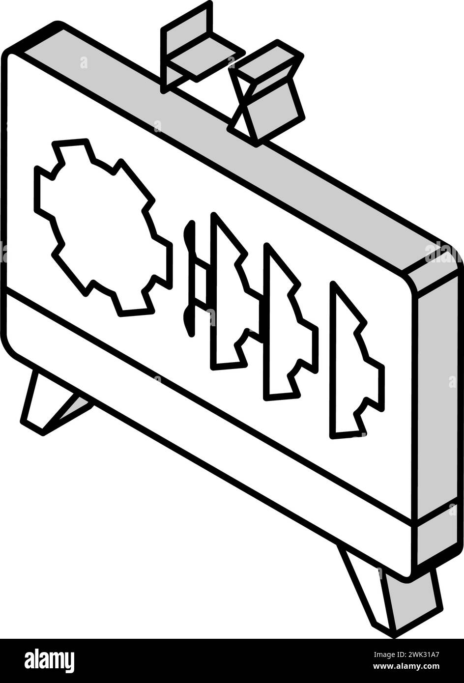 hz settings and test monitor isometric icon vector illustration Stock