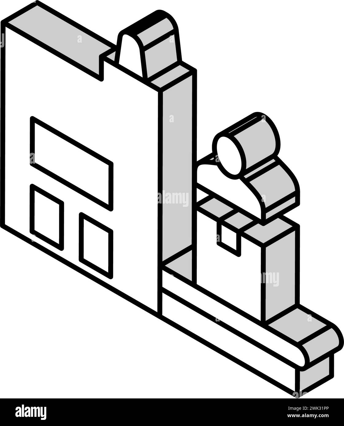 factory manufacturing equipment isometric icon vector illustration ...