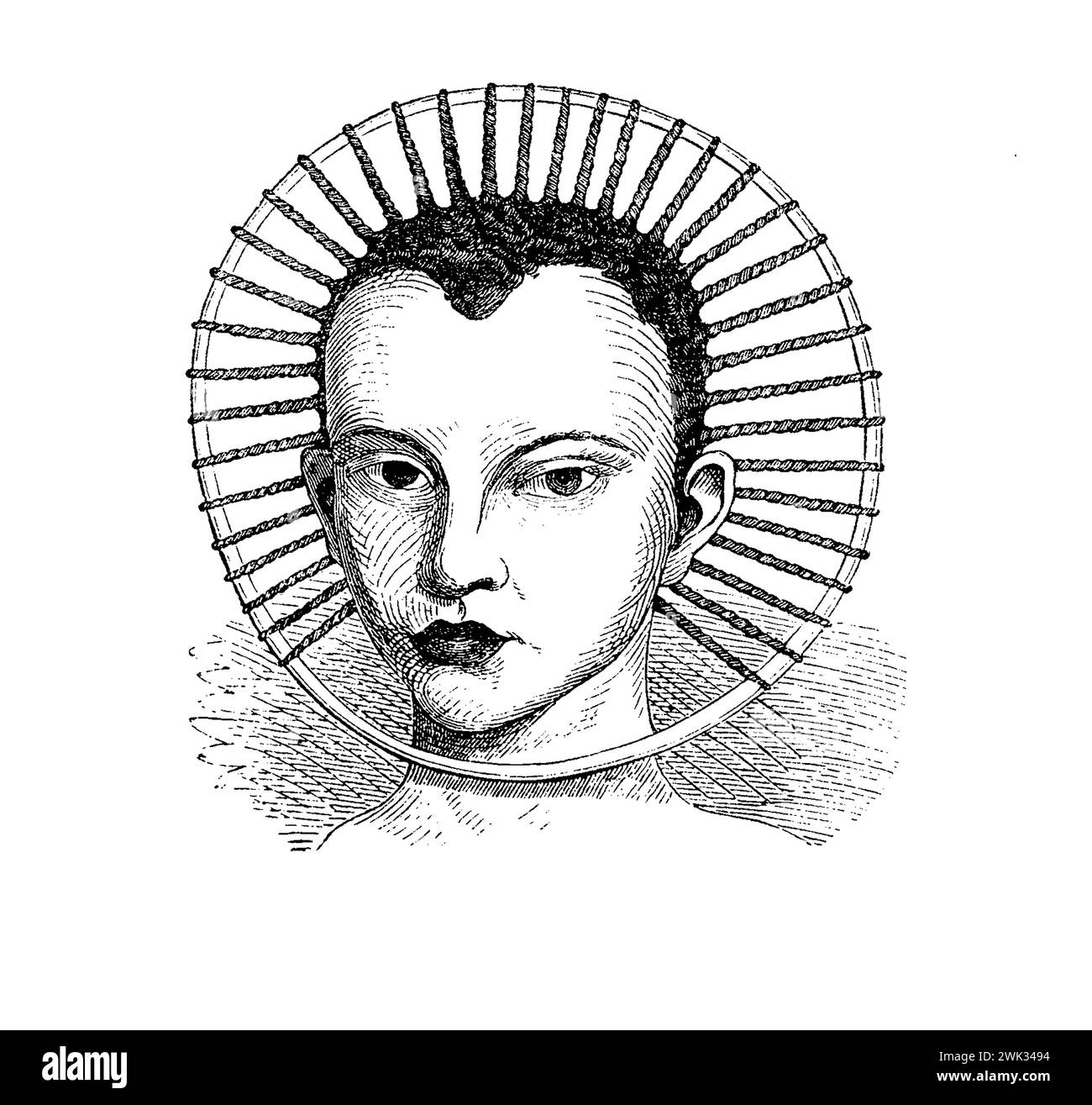 African hairstyle of a woman of the Balondo central West-African people