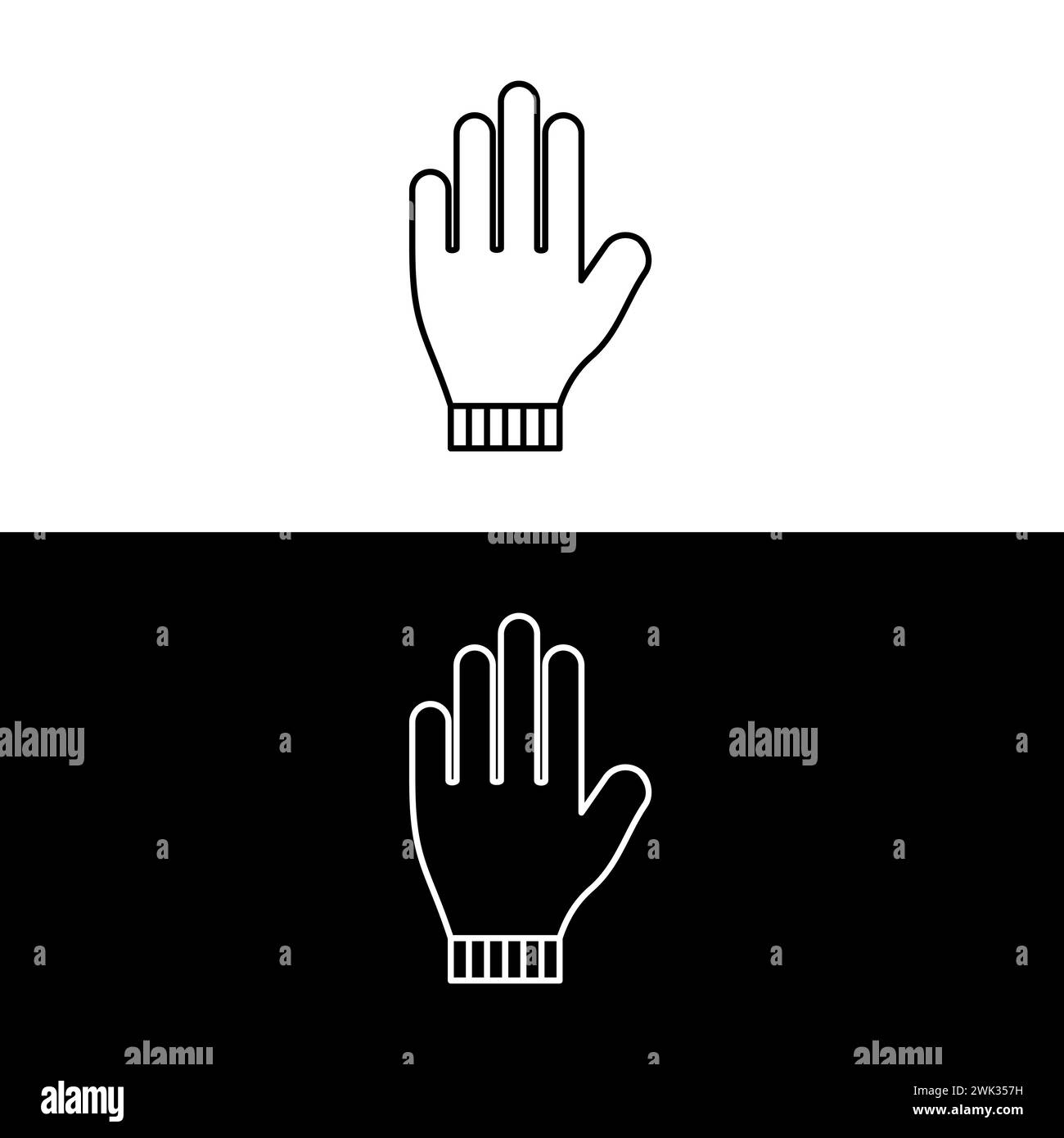 Glove outline icon. linear style sign for mobile concept and web design. Gardening gloves line vector icon. Symbol, logo illustration. Pixel perfect v Stock Vector