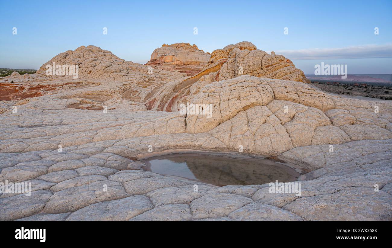 Tinaja, White Pockets, in the Vermillion Cliffs National Monument, near Marble Canyon, Arizona Stock Photo