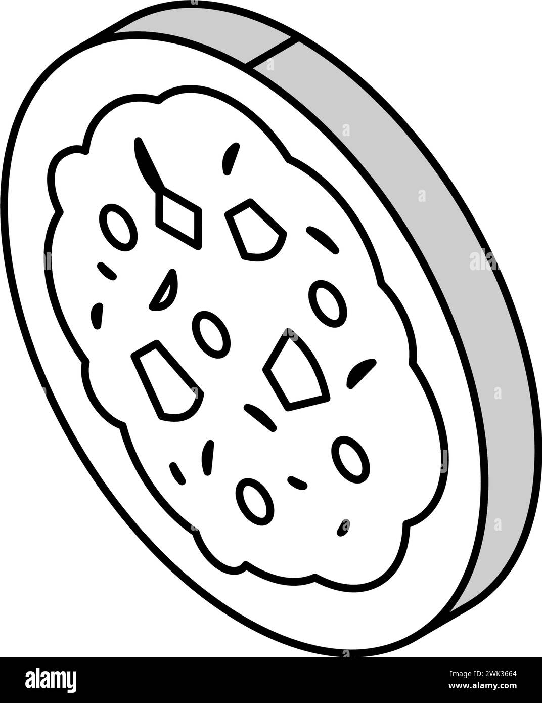 poridge oatmeal in bowl isometric icon vector illustration Stock Vector