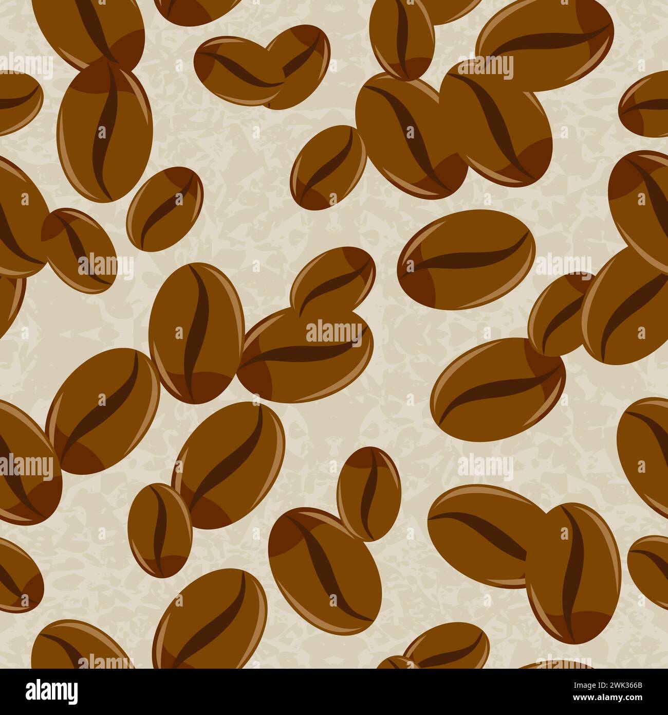 Seamless pattern wallpaper, coffee beans design .  Seamless texture. realistic coffee grains on a light background. Stock Photo