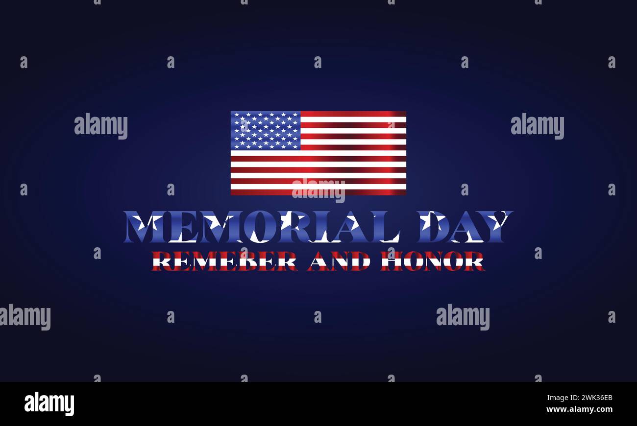 Memorial Day Stylish Text With Usa flag design Stock Vector Image & Art ...