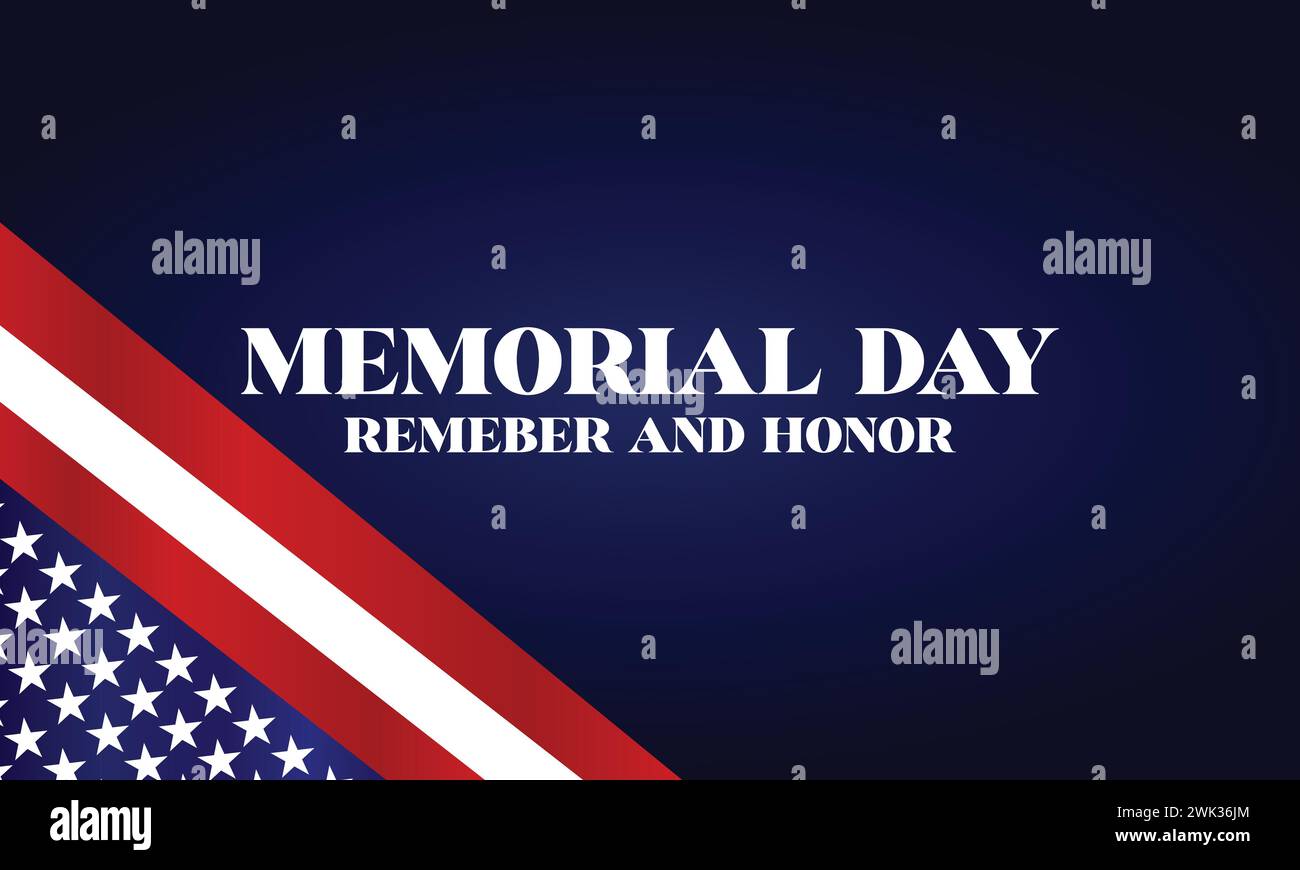 Memorial Day Stylish Text With Usa flag design Stock Vector Image & Art ...