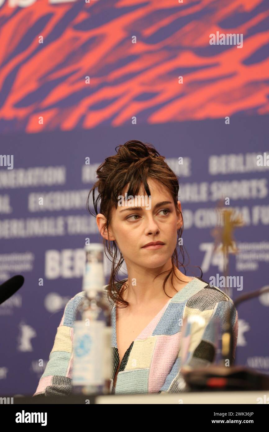 Berlin, Germany, 18th February 2024, Kristen Stewart at the press conference for the film Love Lies Bleeding at the 74th Berlinale International Film Festival. Photo Credit: Doreen Kennedy / Alamy Live News. Stock Photo