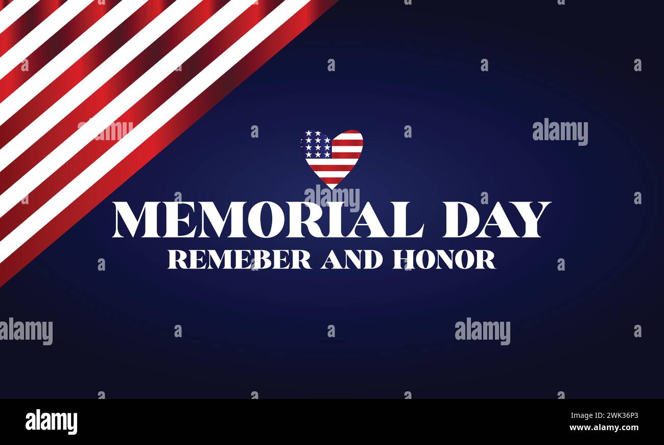 Memorial Day Stylish Text With Usa flag design Stock Vector Image & Art ...