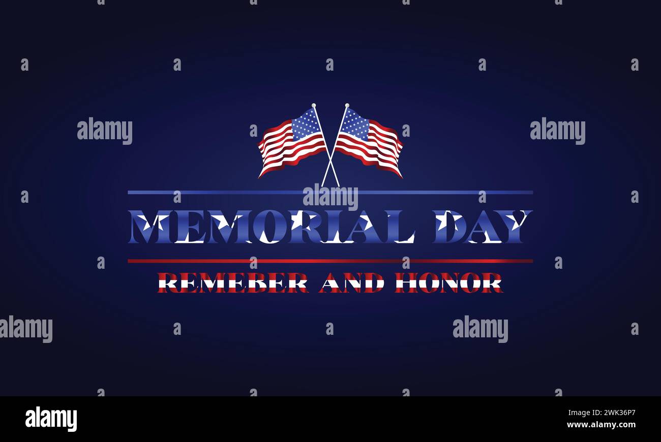 Memorial Day Stylish Text With Usa flag design Stock Vector Image & Art ...