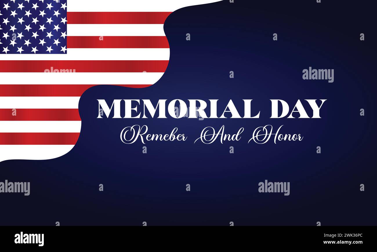 Memorial Day Stylish Text with usa flag illustration design Stock ...