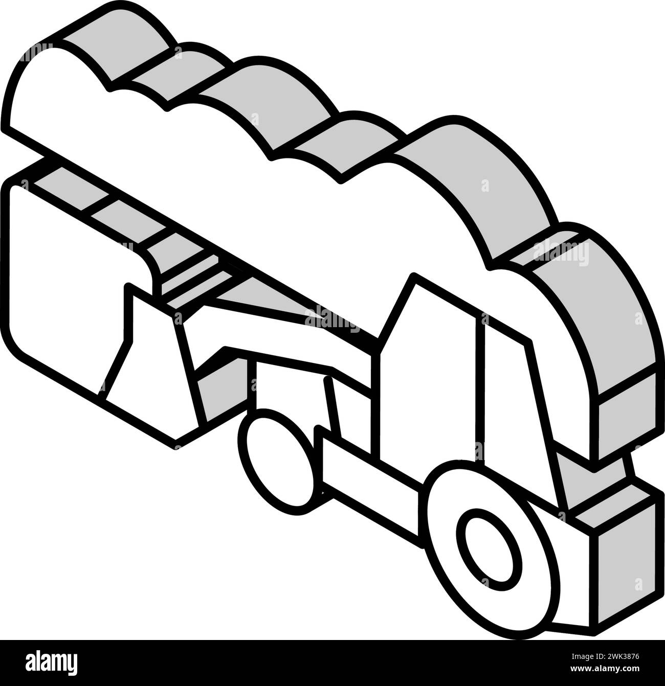 landfill tractor isometric icon vector illustration Stock Vector Image