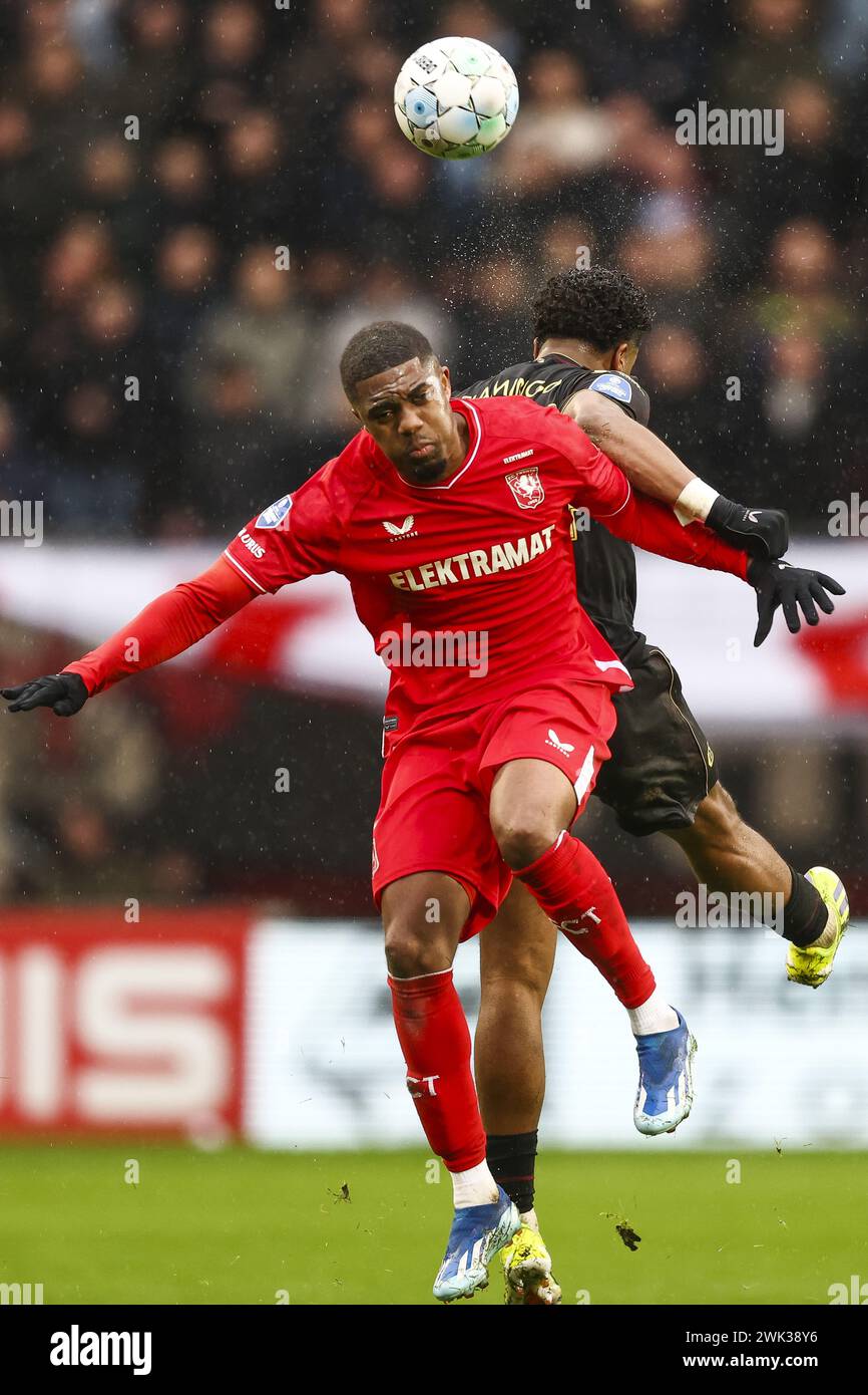 ENSCHEDE - Myron Boadu of FC Twente, Ryan Flamingo of FC Utrecht (l-r ...