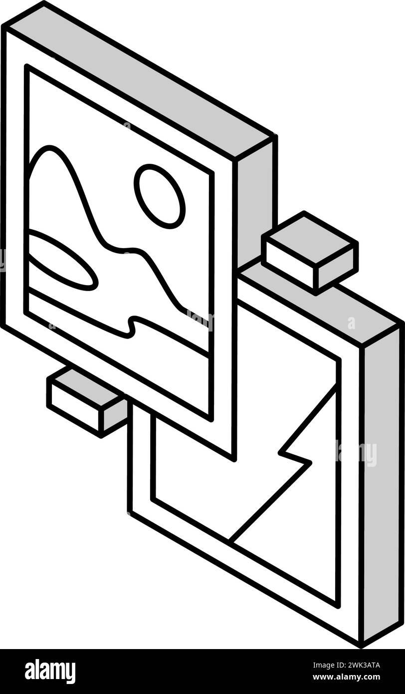 paintings museum exhibit isometric icon vector illustration Stock ...