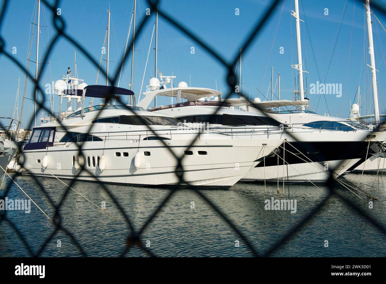 Russian yachts at the St. Rafael Marina in Limassol Stock Photo